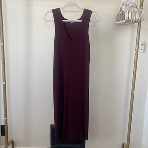 Express Deep Burgundy Knit Midi Dress